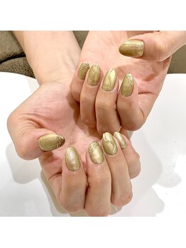 グラマラス プレジール 中野店(glamourous plaisir)/ポイントミラーネイル