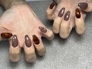秋ネイル べっ甲ネイル