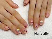 ネイルズアリー 立川店(Nails ally)/ドライフラワー×オーロラ×夏