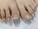 なみなみぷっくりフットネイル