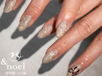 ノエル(Noel)/春ネイル/フラッシュラメ/リボン