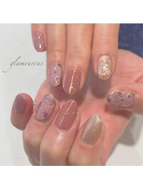 小花柄ネイル