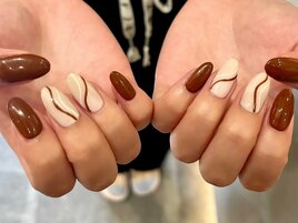 ブラウン ホワイト秋カラー