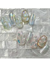 ルージュ(.Rouge)/キラキラオーロラネイル