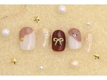ネイルサロンprish銀座4丁目店【マグネット&フットネイル定額サロン】/6000円　くまアート　チョコ