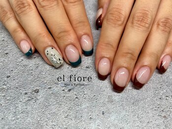 秋ネイル/フレンチネイル