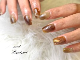 秋ニュアンスネイル