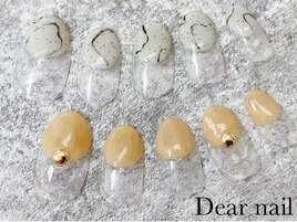 ちぐはぐ線アート×黄色