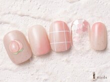 アイネイルズ 横浜WEST店(I-nails)/ピーチホロピンク9480円