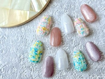 マイネイル 柏店の写真/夏の余韻を楽しみつつ秋の気配も感じさせる♪透明感と柔らかさを纏った一押しネイル★新規¥6980/再来¥7890