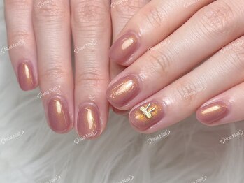 ノア ネイル(Noa Nail)/ワンカラー　ピンク色　リボン