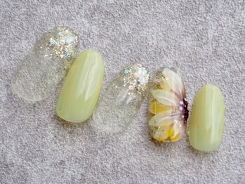 夏色ひまわりネイル