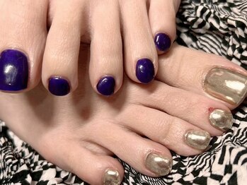 シエルビューティークロップ(Ciel Beauty CROP)/ワンカラーミラーフットネイル☆