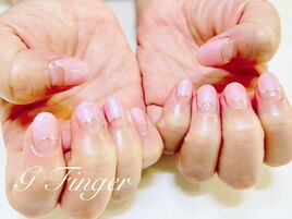 ゴールドがポイントpink nail