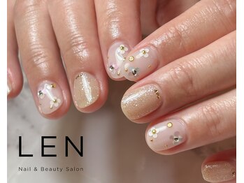 ホログラムフラワー【ベージュ】