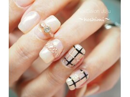 チョコチェックとリングネイル