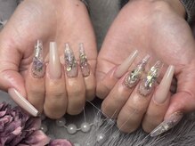 ジュエミーネイル 大阪心斎橋(jewme nail)/紫陽花/透明/大人フラワー/夏