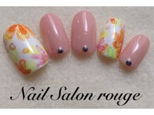 ネイルサロン ルージュ(NailSalon rouge)/手書きフラワーネイル