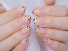 幻之花ネイル/押し花フレンチ