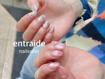 アントレッド(entraide)/キラキラ韓国ネイル