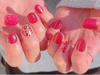 バーロビューティールーム ヨコハマ(Balo Beauty Room Yokohama)/赤尽くしネイル　横浜
