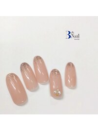 シンプルブライダルネイル