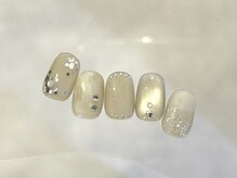 ラクネイル 浦和店(raku nail)/ベージュ×ホロニュアンス