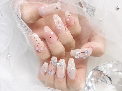 Luna Nail【フィルイン/ロングネイル/ワンホン/ギャル/シンプル/ニュアンス】の写真