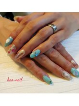 カオ ネイル(kao nail)/ニュアンスネイルにチューリップ
