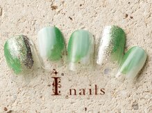 アイネイルズ 町田店(I nails)/くすみグリーンクリア6480円
