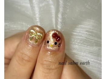 アース(Earth)/キティちゃんネイル