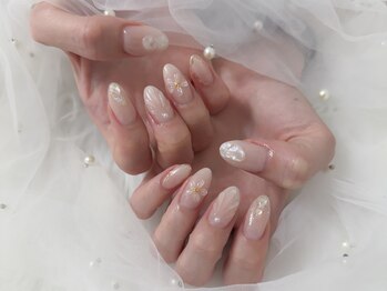 ちゅるちゅるお花ネイル