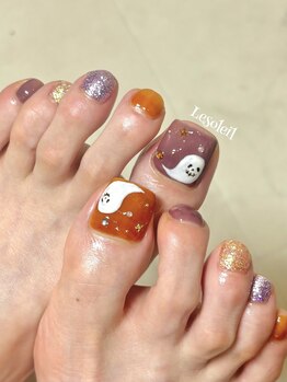 ル ソレイユ(Le soleil)/ハロウィンフットネイルbyあやか