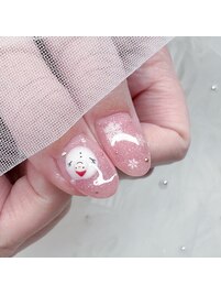 雪だるまネイル