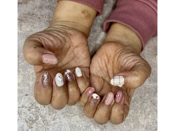 バレンタインネイル