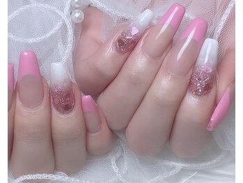 ギャル/夏ネイル/ピンクネイル