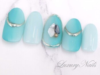 ラグジュアリーネイルズ アカバネ(Luxury Nails Akabane)/マット感*Summerブルー