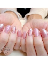 ピオニーネイル(peony nail)/桃色チェック