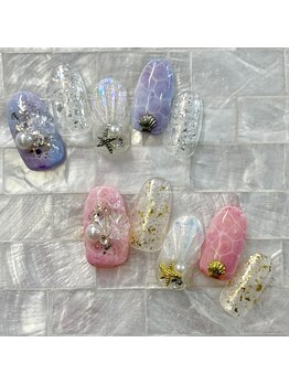 ルージュ(.Rouge)/マーメイド×水面キラキラネイル