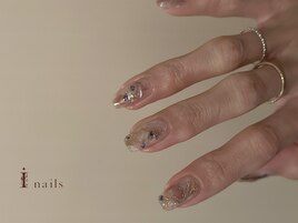 透け感トレンドミラーネイル