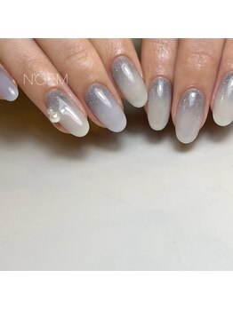 ノエム ネイルサロン(NOEM)/ブルー×ラメグラデ