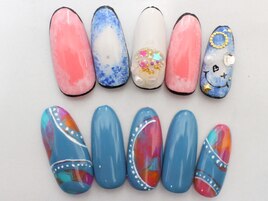 ブルー　ドームネイル