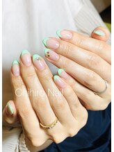 チヒロネイル/ミントグリーンフレンチ