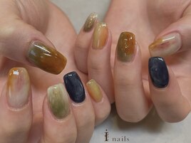 秋色トレンドニュアンスネイル