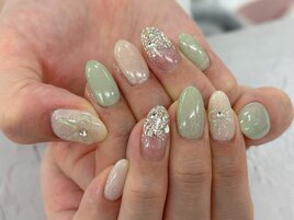 【森】推しカラー リボンネイル