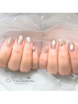 ソワ(sowa)/グレージュ×ゴールド