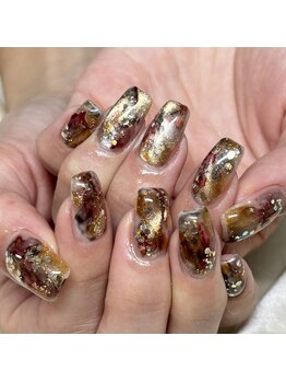 秋マグネットニュアンスネイル