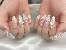 ぱーつゴテゴテパステルネイル