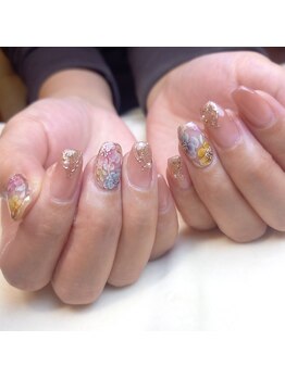 ピオニーネイル(peony nail)/くすみフラワー