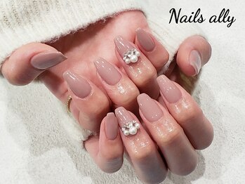 ネイルズアリー 立川店(Nails ally)/Vカット×ストーン×立体×3d